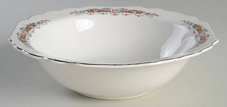 Flower Rim 9" Round Vegetable Bowl