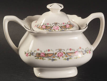 Flower Rim Sugar Bowl & Lid