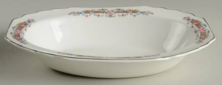 Flower Rim 9" Oval Vegetable Bowl