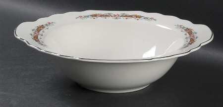 Flower Rim 10" Round Vegetable Bowl