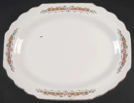 Flower Rim 13" Oval Serving Platter