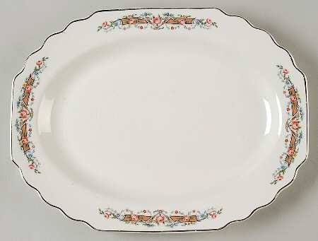 Flower Rim 11" Oval Serving Platter