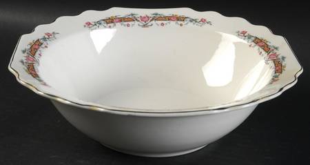 Flower Rim 8" Round Vegetable Bowl