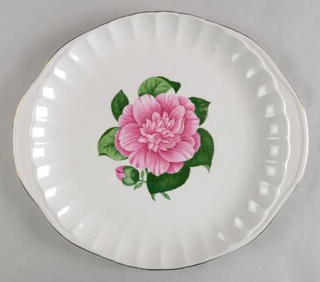 Camellia Handled Cake Plate