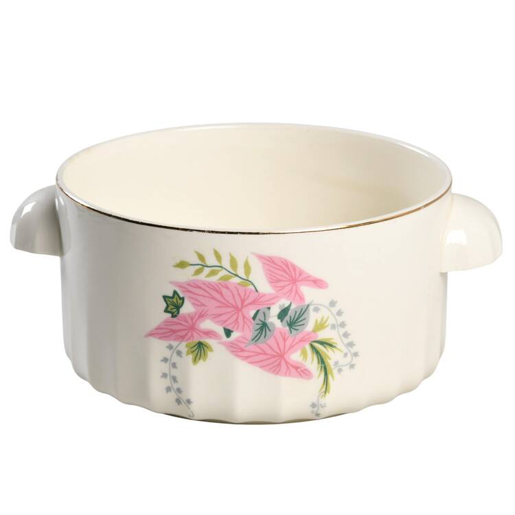 Pink Caladiums Round Vegetable No Lid