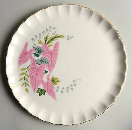 Pink Caladiums Luncheon Plate