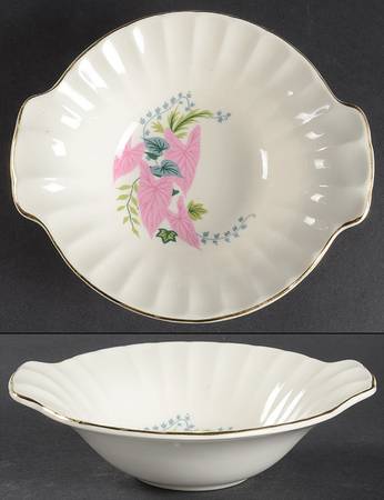 Pink Caladiums Lugged Cereal Bowl