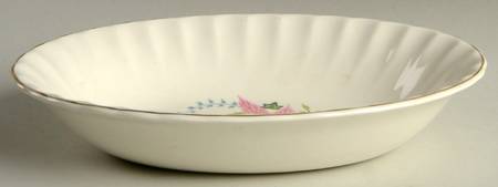 Pink Caladiums 9" Oval Vegetable Bowl