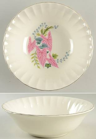 Pink Caladiums 9" Round Vegetable Bowl