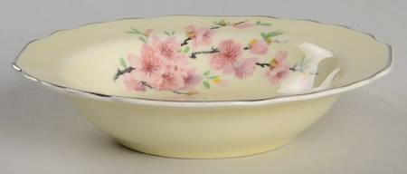 Peach Blossom (Lido, Cream, Platinum) Rim Fruit/Dessert (Sauce) Bowl