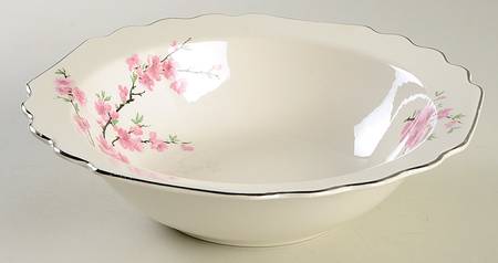 Peach Blossom (Lido, Cream, Platinum) 9" Round Vegetable Bowl