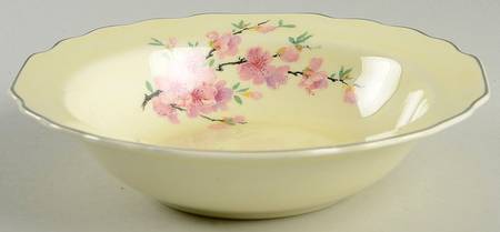 Peach Blossom (Lido, Cream, Platinum) Rim Cereal Bowl