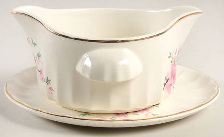 Peach Blossom (Bolero) Round Gravy Boat & Underplate