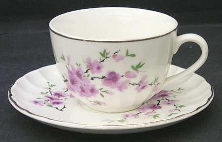 Peach Blossom (Bolero) Flat Cup & Saucer Set