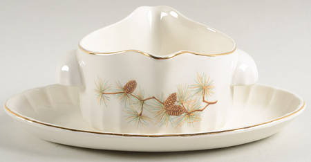 Pine Cone Gravy Boat & Underplate
