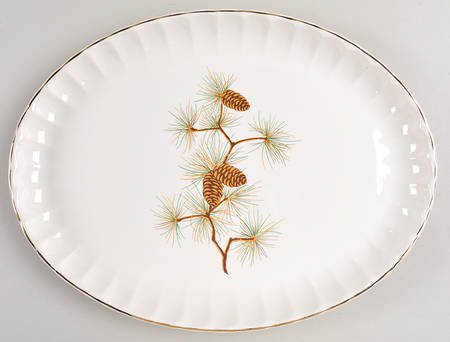 Pine Cone 15" Oval Serving Platter