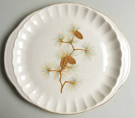 Pine Cone Handled Cake Plate
