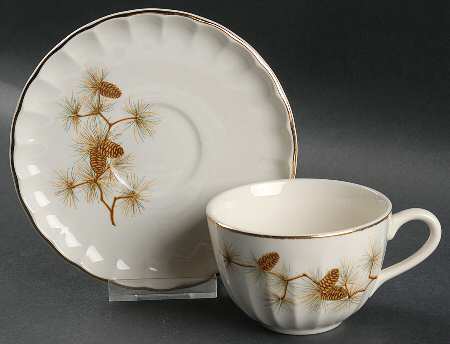 Pine Cone Flat Cup & Saucer Set