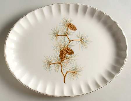 Pine Cone 13" Oval Serving Platter