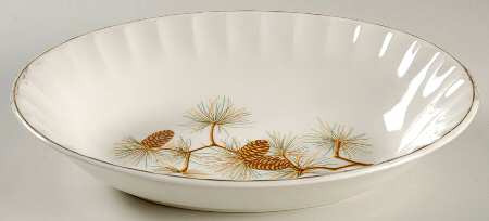 Pine Cone 9" Oval Vegetable Bowl
