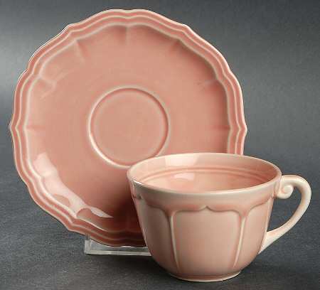 Rainbow Pink Flat Cup & Saucer Set