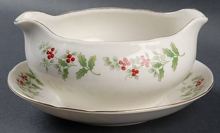 Christmas Charm-Delight-Holiday-Harmony Round Gravy Boat & Underplate