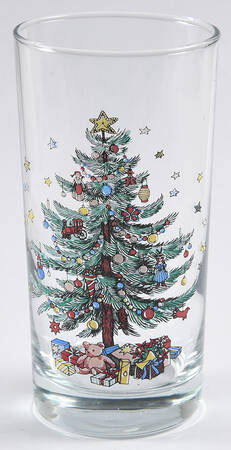 Christmas Tree White (Brown Bear) 14 Oz Glassware Tumbler by Gibson Designs