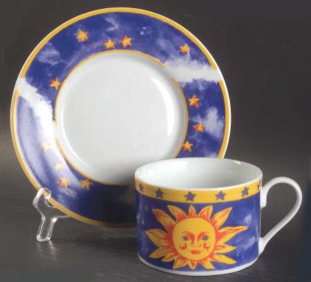 Cosmos Flat Cup & Saucer Set