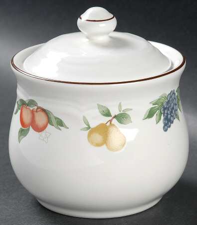 Festival (Brown Trim) Sugar Bowl & Lid