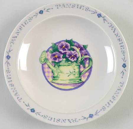 Garden Pansies Dessert/Pie Plate