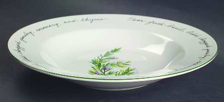 Herb Gardens Rim Soup Bowl by Gibson Designs