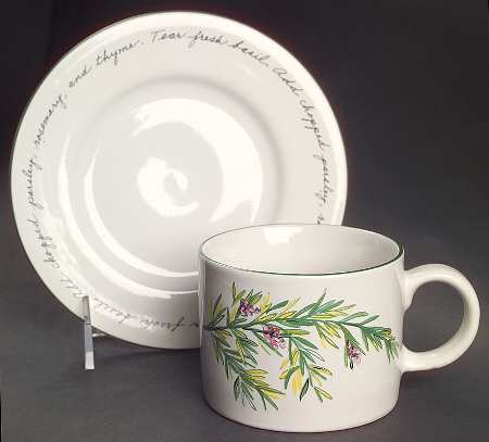 Herb Gardens Flat Cup & Saucer Set