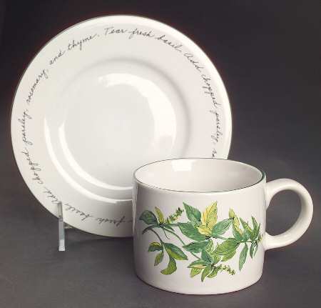 Herb Gardens Flat Cup & Saucer Set