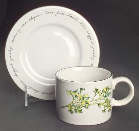 Herb Gardens Flat Cup & Saucer Set