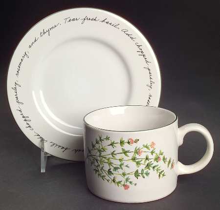 Herb Gardens Flat Cup & Saucer Set