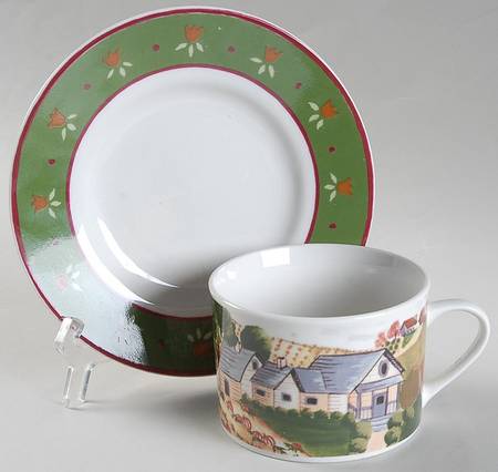 Hickory Haven Flat Cup & Saucer Set