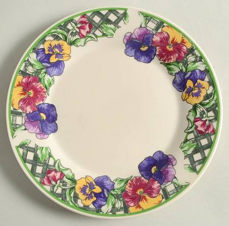 Pansy (Green Trim) Salad Plate