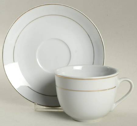 Tuxedo Gold Flat Cup & Saucer Set