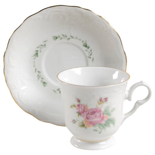 Victorian Rose Footed Cup & Saucer Set
