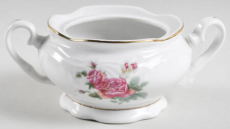 Victorian Rose Sugar Bowl No Lid