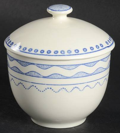 Aurelie Blue Sugar Bowl & Lid