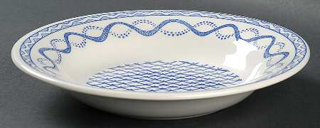 Aurelie Blue Rim Soup Bowl