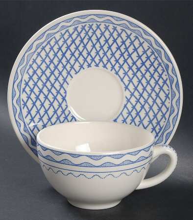Aurelie Blue Breakfast Cup & Saucer Set