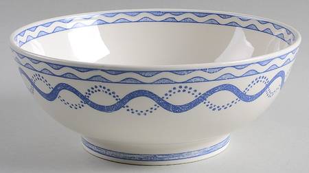 Aurelie Blue 9" Round Vegetable Bowl