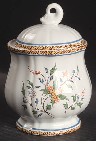 Au Sainfoin Sugar Bowl & Lid by Faiencerie De Gien