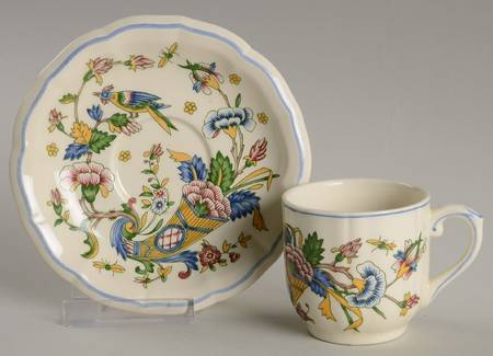 Corne D'Abondance Flat Demitasse Cup & Saucer Set
