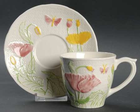 Deauville (Multicolor) Flat Cup & Saucer Set