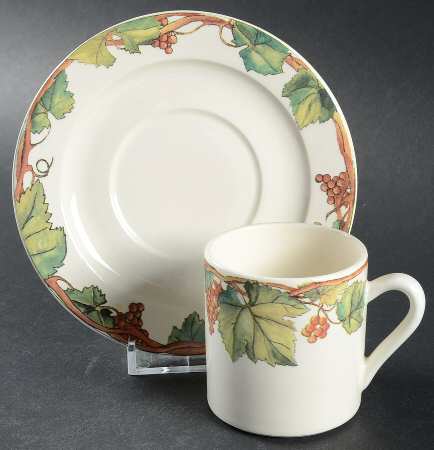 Feuillage Flat Demitasse Cup & Saucer Set