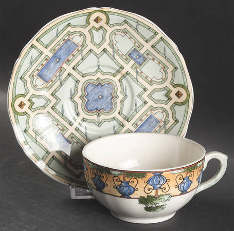 Les Jardins D'Eau Flat Cup & Saucer Set