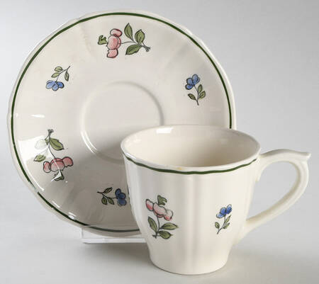 Lorraine Rose Green Flat Cup & Saucer Set
